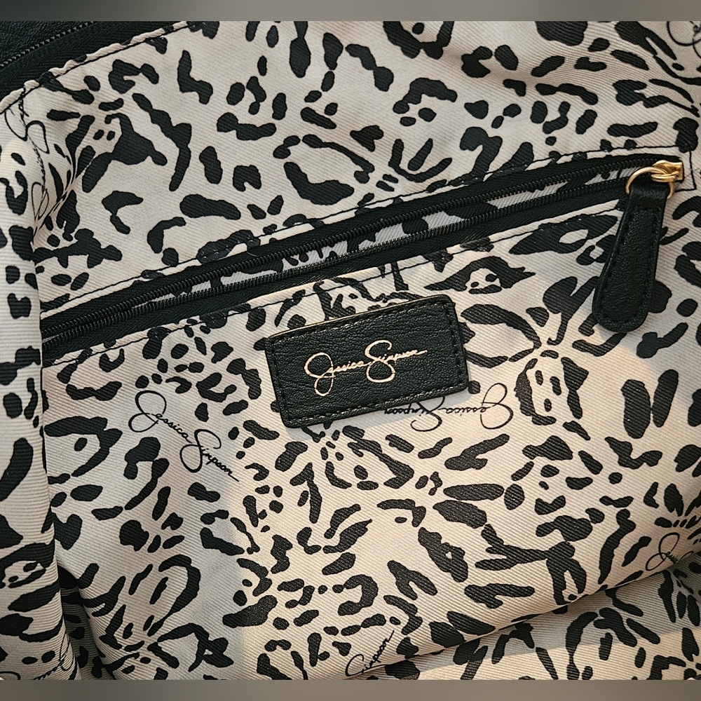 NWOT's - JESSICA SIMPSON - Cute Large Black Tote with Gold Accents. - Picture 8 of 9